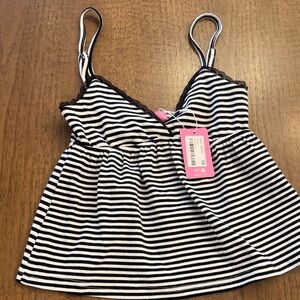 NWT Edikted Black and White Striped Tank Top